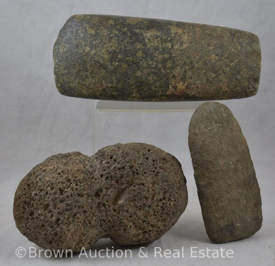 (3) Large Primitive stone tools/weapons