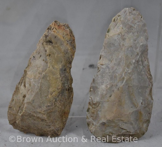 (2) Flint axes, 4.25" and 5"