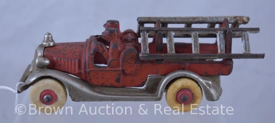 Hubley Cast Iron fire truck with nickel grill and (2) side ladders, 6.25"l