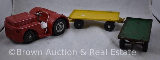 Doepke "Model Toys" TWA Airport tractor and (2) trailers