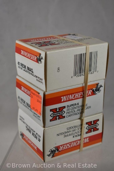 (3) Boxes of Winchester 41 Rem Magnum ammo