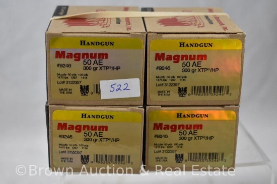 (4) Boxes of Hornady 50 AE ammo