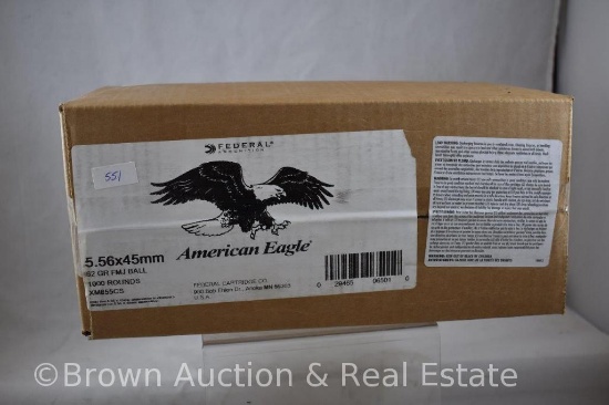 1 Case of American Eagle 5.56x45mm ammo, 1,000 rounds