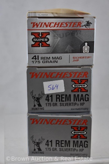 (3) Boxes of Winchester .41 Rem Mag ammo