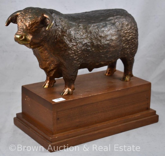 Bronze Polled Hereford Bull statue