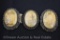 (3) Oriental button clips in silver filagree setting