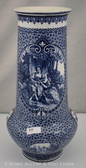 Royal Bonn blue and white 12"h vase