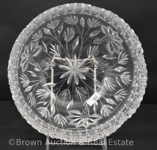 American Brilliant Cut Glass deep bowl, 9"d x 4.5"h