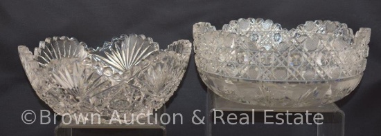 (2) American Brilliant Cut Glass bowls, 8"d x 3.5"h