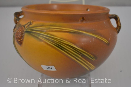 Roseville Pine Cone 352-5" hanging basket, brown