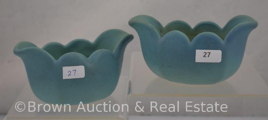 Pr. VanBriggle Tulip shaped bowl/vases, turquoise