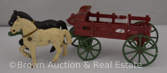 Cast Iron horse-drawn stake wagon