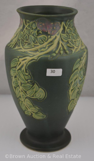 Roseville Rosecraft Panel 297-10" vase, dark green