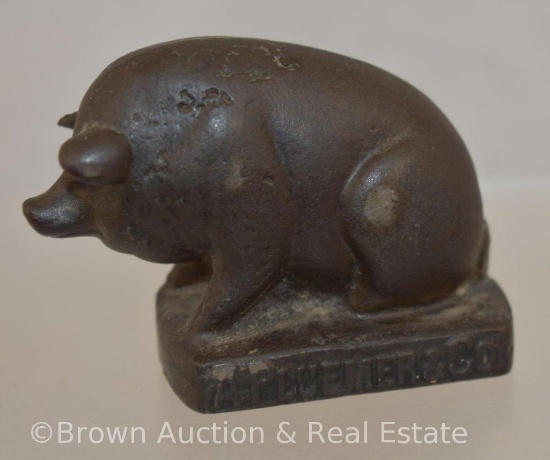 Cast Iron Advertising pig paperweight