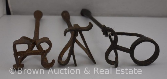 (3) Old forged branding irons