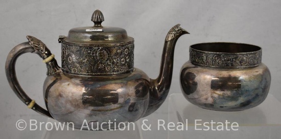 Gorham Co. Silver coffee pot and bowl