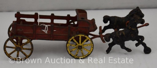 Cast Iron 2-horse drawn wagon