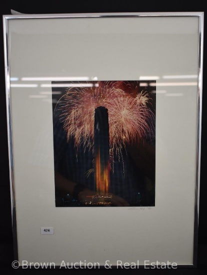 Framed and matted Fireworks photograph