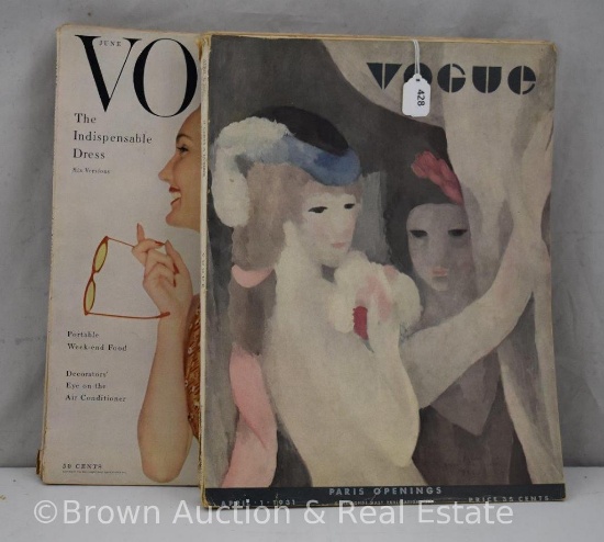(8) Vogue magazines dating 1930-50's