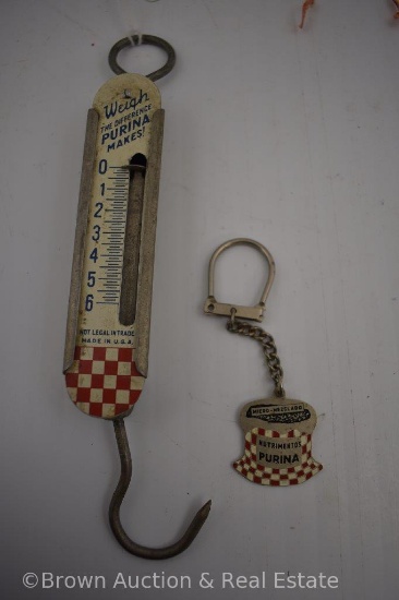 Purina Pet Food advertising premium hanging scale and keychain fob