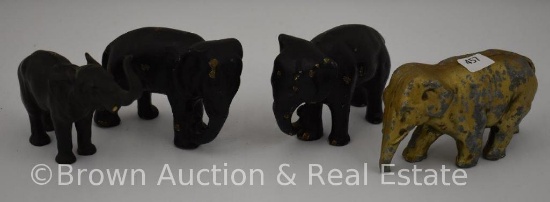 (4) Elephant figurines, 2"-2.5"