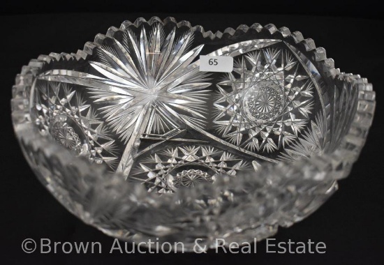 American Brilliant Cut Glass bowl, 9"d x 3.5"h