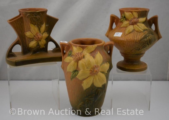 (3) Roseville Clematis pieces, brown