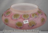 Pink satin glass bowl, 8.5