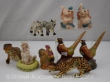 Assortment of (4) salt and pepper sets, all animals