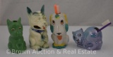 (4) Novelty toothbrush holders, dogs