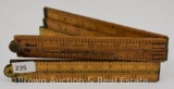 (2) Wood and brass folding rulers