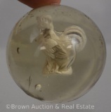 Large sulfide marble, rooster or chicken
