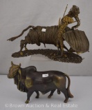 (2) Bull figurines