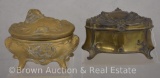 (2) Art Nouveau jewelry casket/trinket boxes