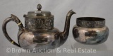 Gorham Co. Silver coffee pot and bowl