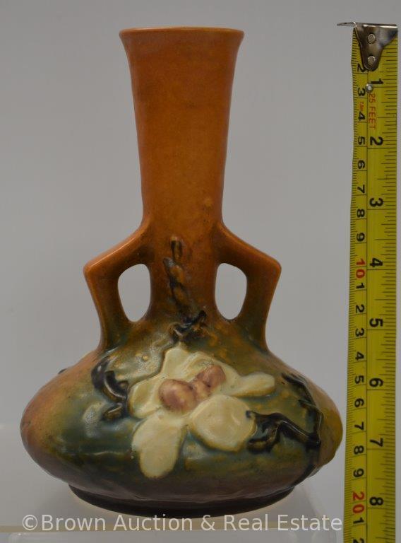 Roseville Magnolia 179 7 Bud Vase Brown Art Antiques