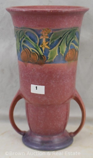 Roseville Baneda 593-8" vase, red