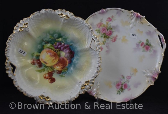 (2) R.S. Prussia cake plates, red mark