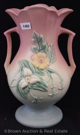 Hull Wildflower W-13-9.5" vase, pink/blue
