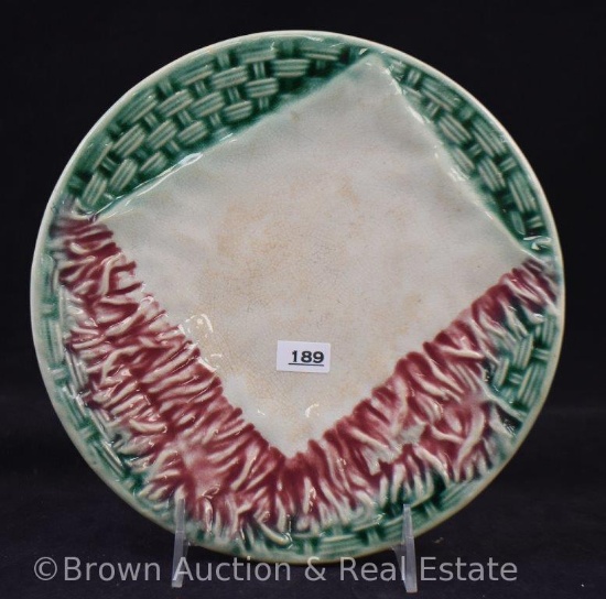 Majolica Marley and Co. napkin plate, 8.75"d
