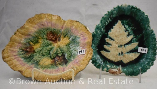 (2) Majolica dishes