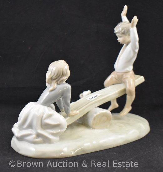Mrkd. Kreisler Serrano (Spain) boy and girl on seesaw figurine
