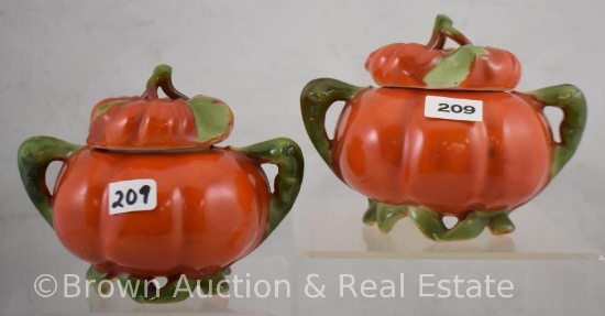 (2) Royal Bayreuth Tomato sugar bowls w/lids
