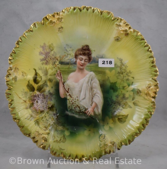 R.S. Prussia Mold 268 Spring Season portrait plate, red mark