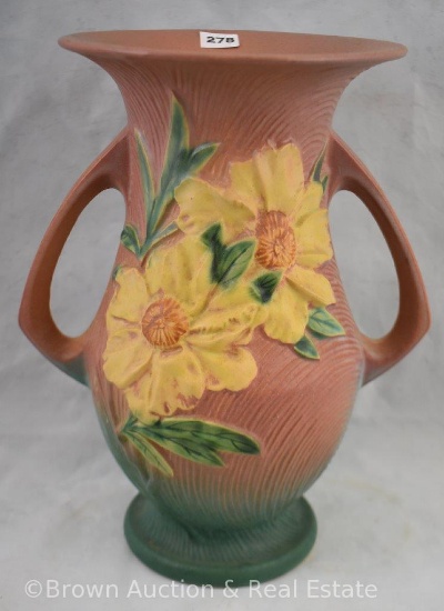 Roseville Peony 66-10" vase, pink