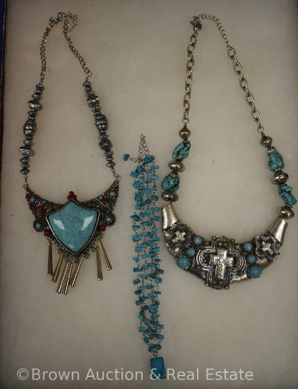 (3) Gorgeous turquoise necklaces