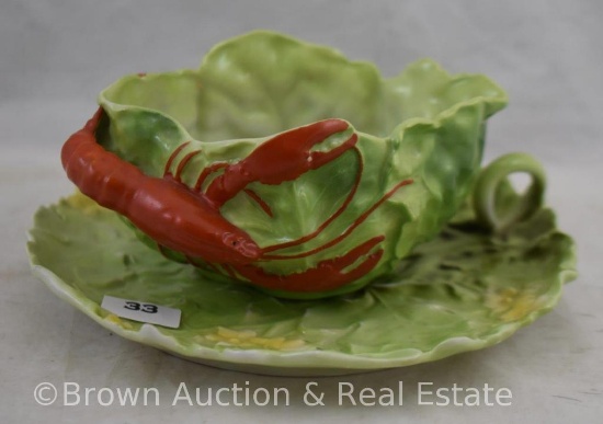 Royal Bayreuth Lobster bowl and Lettuce leaf plate with looped handle