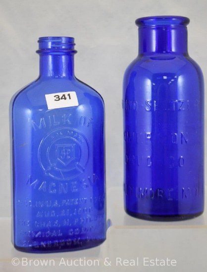 (2) Cobalt medicine bottles