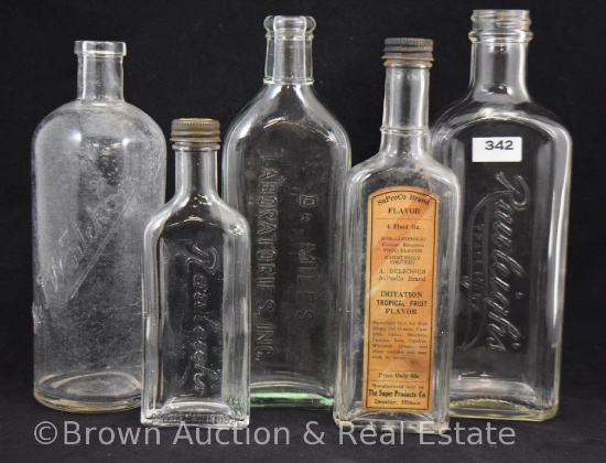 (5) Old glass medicine bottles