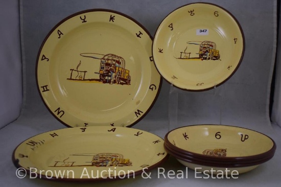 (2) Monterey Western Ware dinner plates and(4) bowls